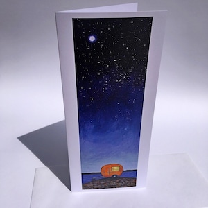 Cartes artistiques orange Boler sous les étoiles // Cartes Boler // 2 cartes ou plus // Vous choisissez // Cartes de voeux vierges