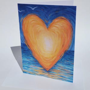 Cartes coeur océan // 2 cartes ou plus // Au choix // Cartes de voeux vierges