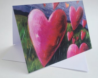 Hearts Art Card // Blank Greeting Card // Valentines Card