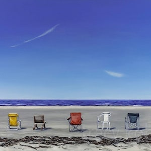 Chairs on Beach Giclee on Paper
