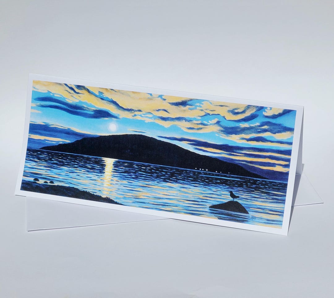 Sunrise Beach Scene Art Cards X 2, Blank Greeting Cards - Etsy