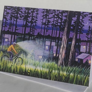 Mountain Biking di notte Art Cards // Scegli tu // 2 o più biglietti // Biglietti di auguri vuoti
