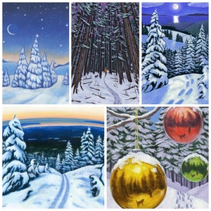 Lot de 10 cartes de vœux pour l'hiver // Au choix // Cartes de Noël // Cartes de voeux vierges