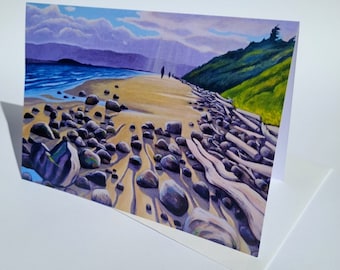 Beach Walk Art Card // Blank Greeting Card