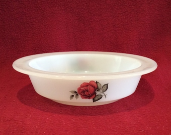 Phoenix Opalware Red Roses Pattern Soup, Fruit or Dessert Bowl 148mm diameter