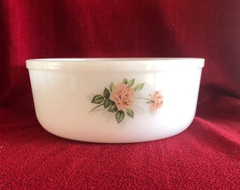 Arcopal Salad Bowl Saladier Pastel Pink Roses 21cm diameter 8cm Deep