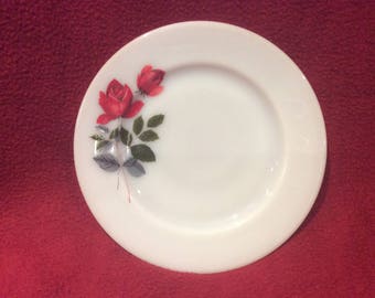 Pyrex JAJ June Rose Tea Plate 6.5&quot; Diameter 1960&#39;s