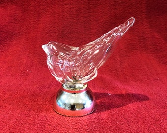 Avon Moonwind Glass Song Bird Design Perfume Bottle 4" Tall circa 1790