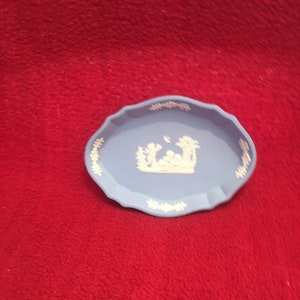 Wedgwood Blue Jasperware Trinket Tray or Pin Dish Oval
