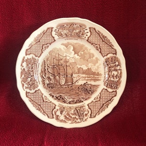Vintage Alfred Meakin Fair Winds Side Plate: George Washington at Anchor