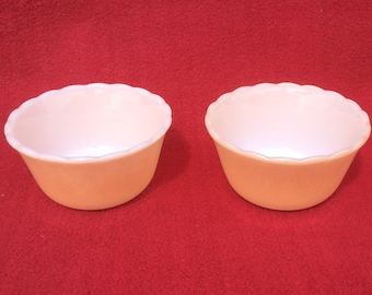 Fire King Peach Luster Custard Cups - Set of 2 (6oz)