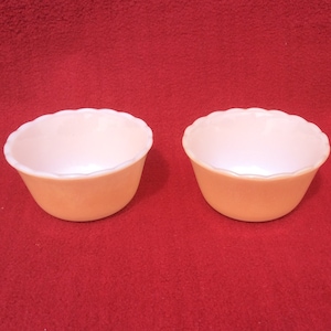Feuer König Ware Pfirsich Luster 6oz Custard Tassen Set 6 Unzen Satz von 2, (man hat einen umgekehrten Rückenstempel, Foto 2)