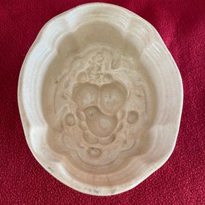 Antique ceramic stoneware oval jelly mould, blancmange, food mould. 1900's
