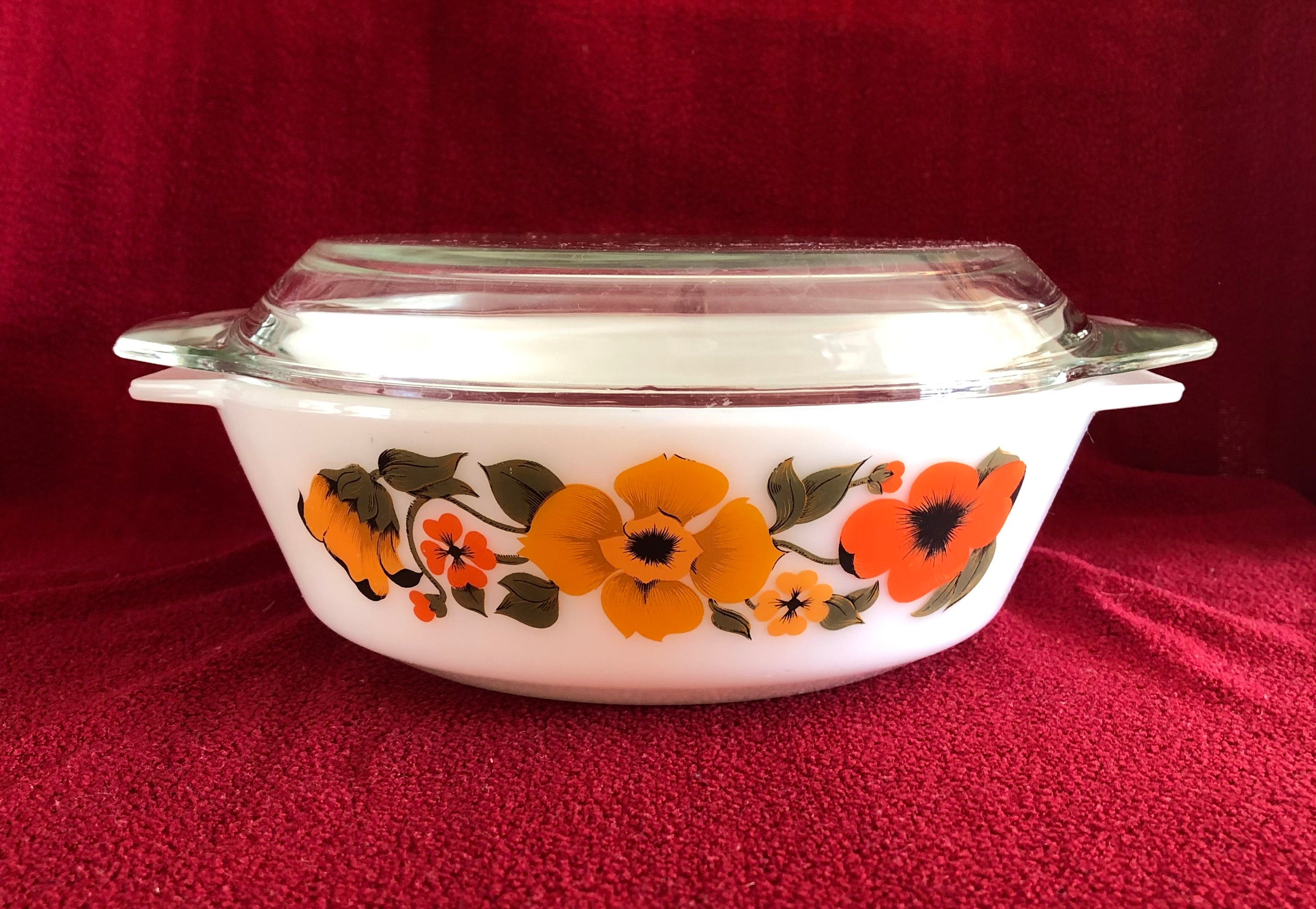 pyrex ingrid casserole dish 2 pinte #509 circa 1978