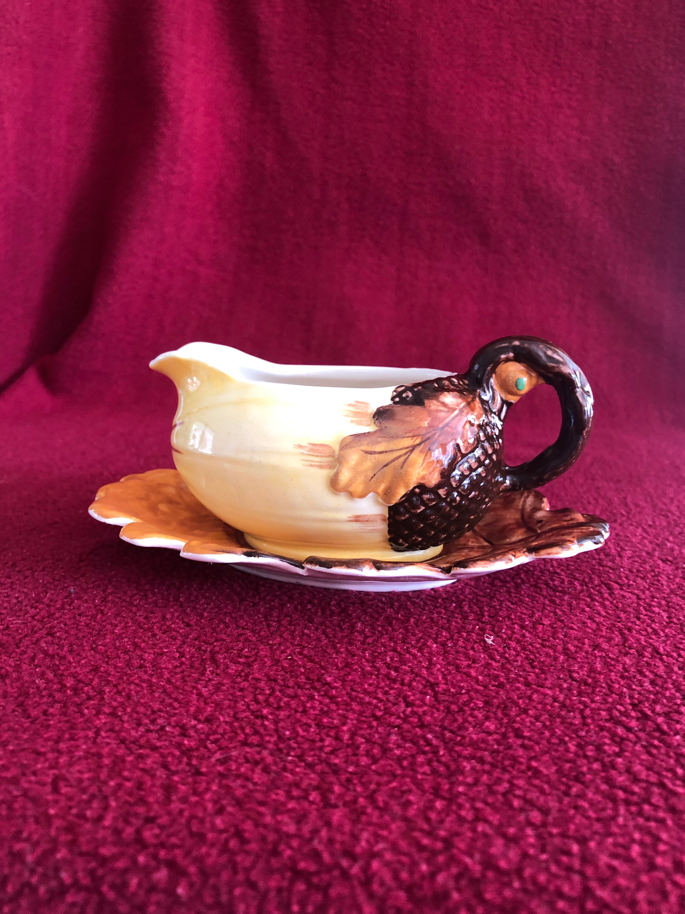 Burleigh Ware Burgess and Leigh Ltd Burslem Acorn Sauce Boat and