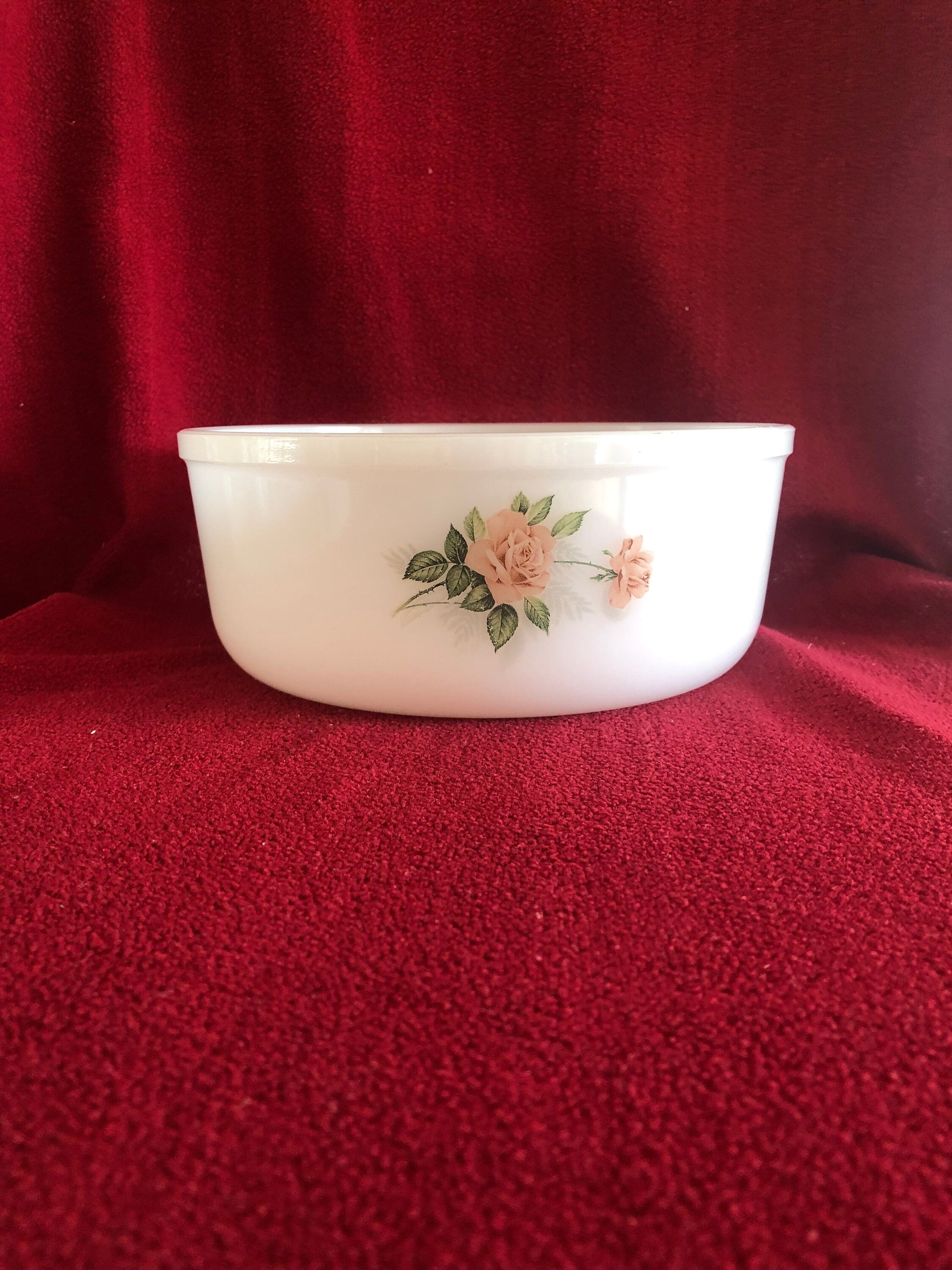Saladier Arcopal Vintage Blanc - Années 70 - Verre - Occasion
