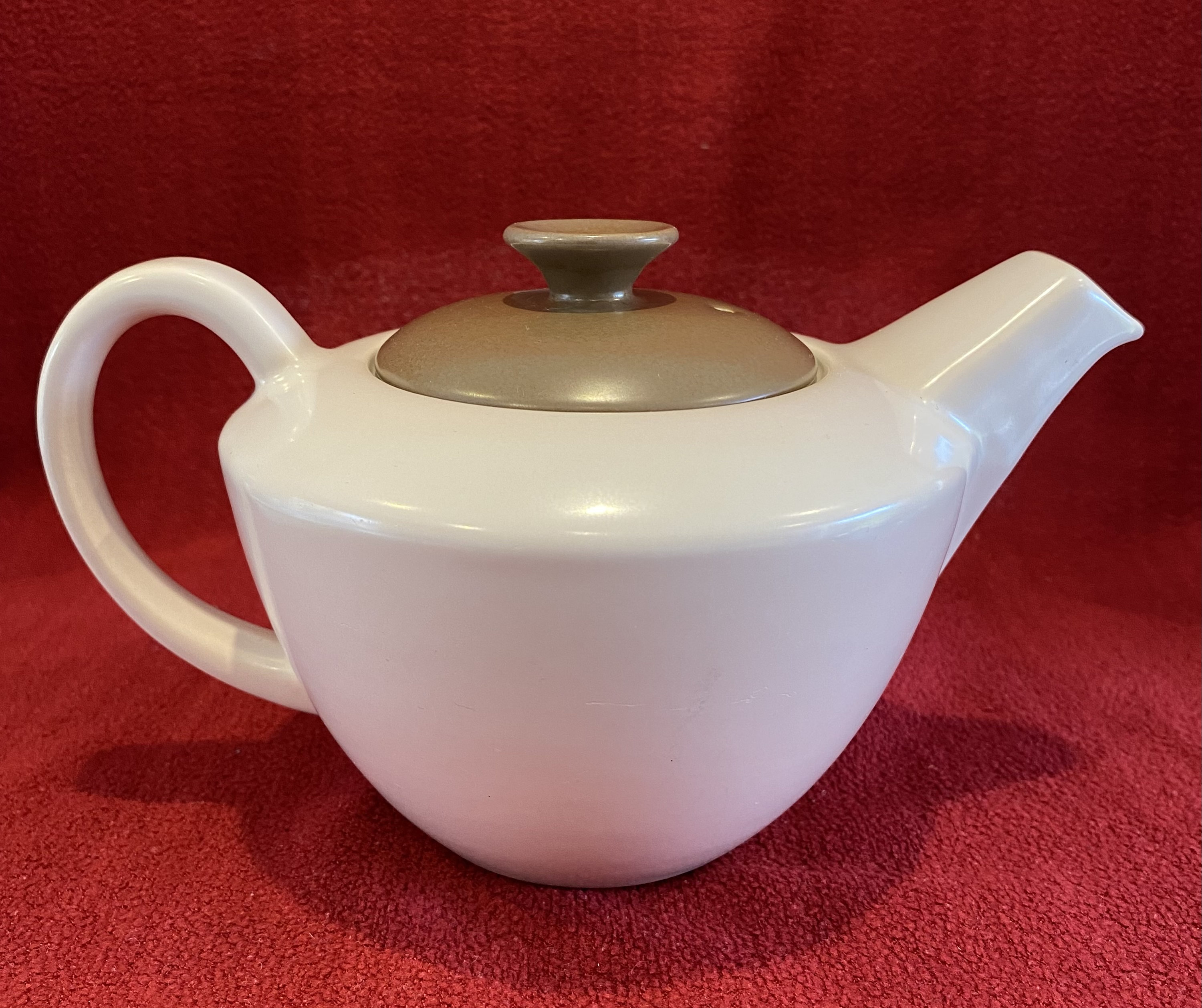 Twintone Poole Pottery Streamline Teapot. Sepia and Mushroom. Etsy