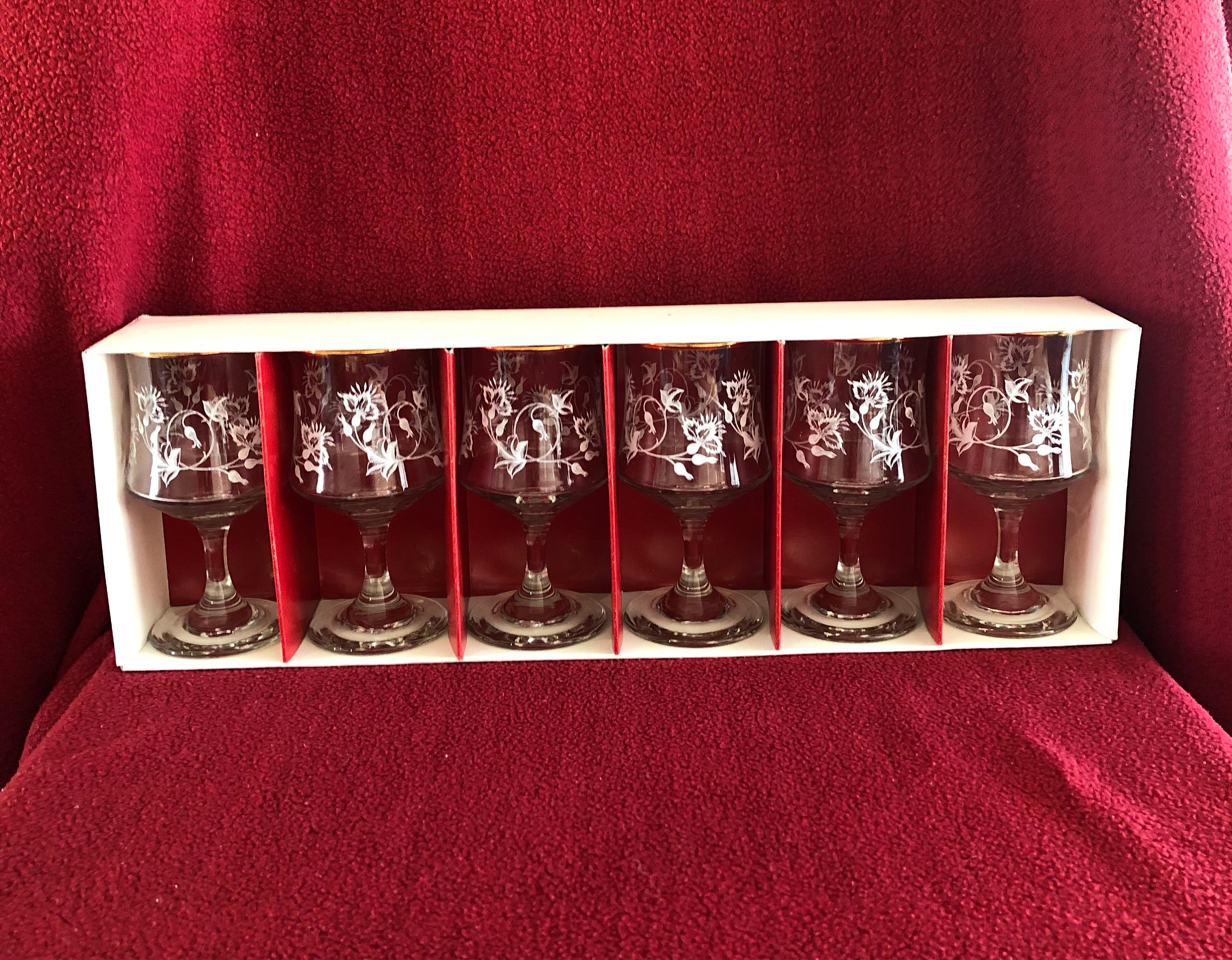 Dema Honeysuckle Wine Glasses Set of 6 With Original Box Circa Etsy UK