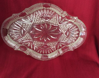 Vintage Glass Dressing Table Tray 13"x9"