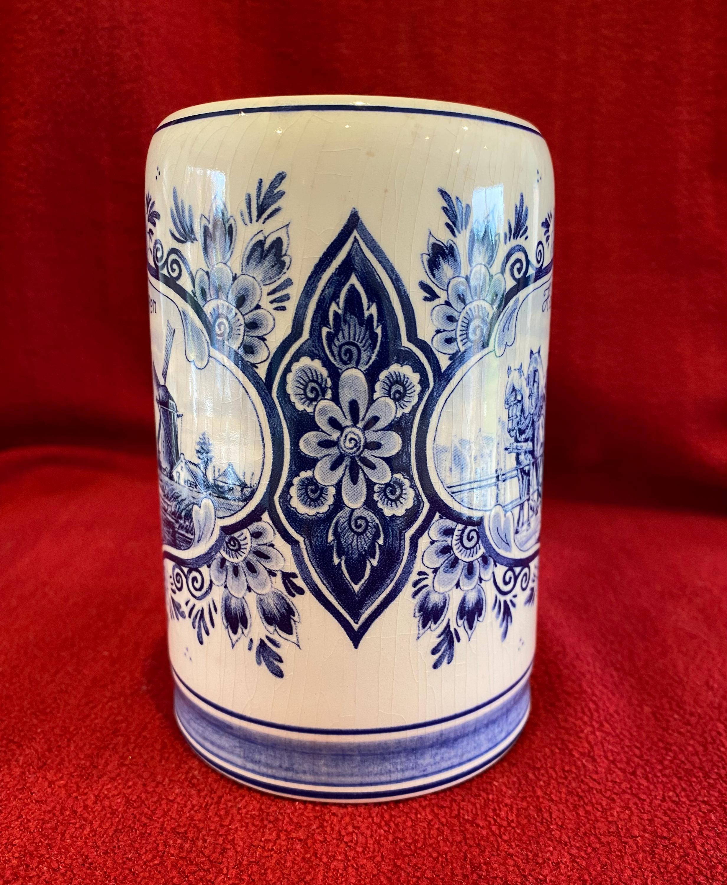 Delfts Blue Heineken Ceramic Beer Mug. Handwork Holland. 1980's