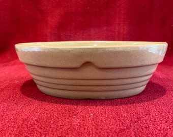 Mason Cash & Co Ltd No 2 beige brown glazed bowl, stoneware, pie dish. 1970's