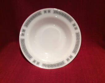 Pyrex JAJ Greek Key Soup bowls 1/2 pint 8 7/16 diameter circa 1960