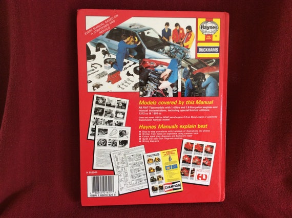 Haynes Owners Workshop Manual Fiat Tipo Petrol 1625 - 