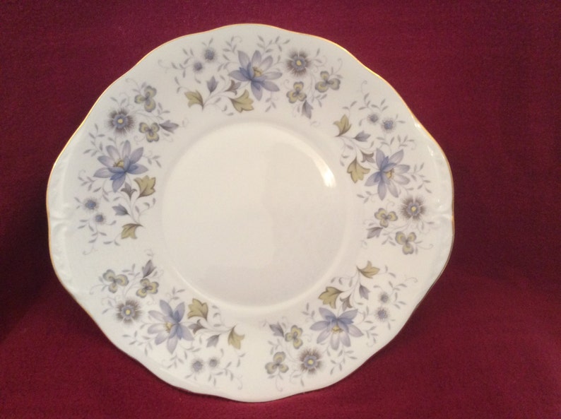 Colclough Rhapsody In Blue Bread or Cake Plate image 1