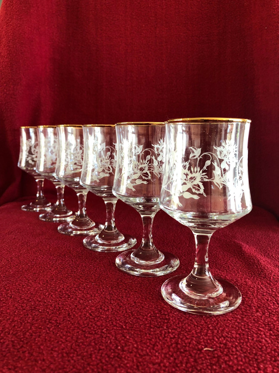 Dema Honeysuckle Wine Glasses Set of 6 With Original Box Circa Etsy