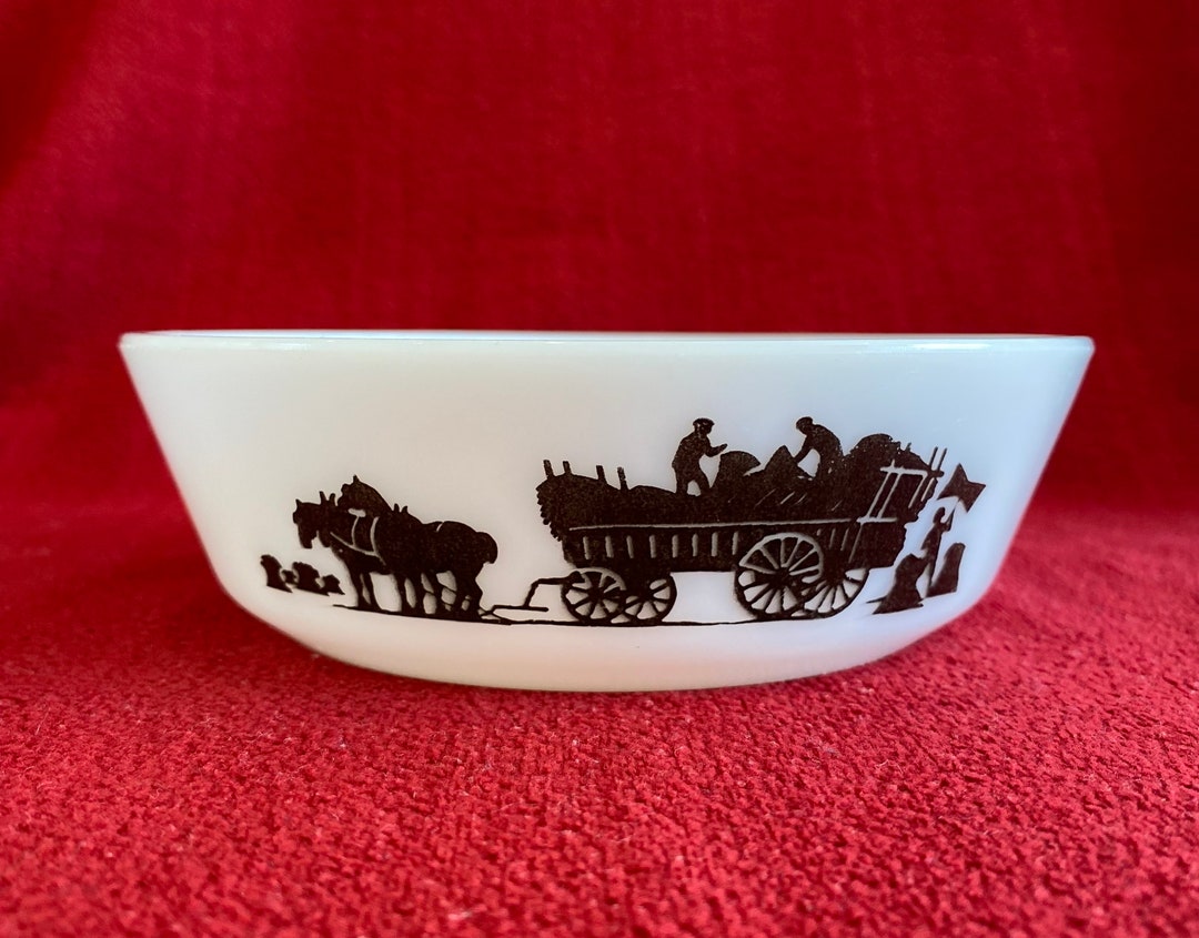 RESERVED Pyrex JAJ Set of 5 Harvest Silhouette Haymaker Cereal Bowl ...