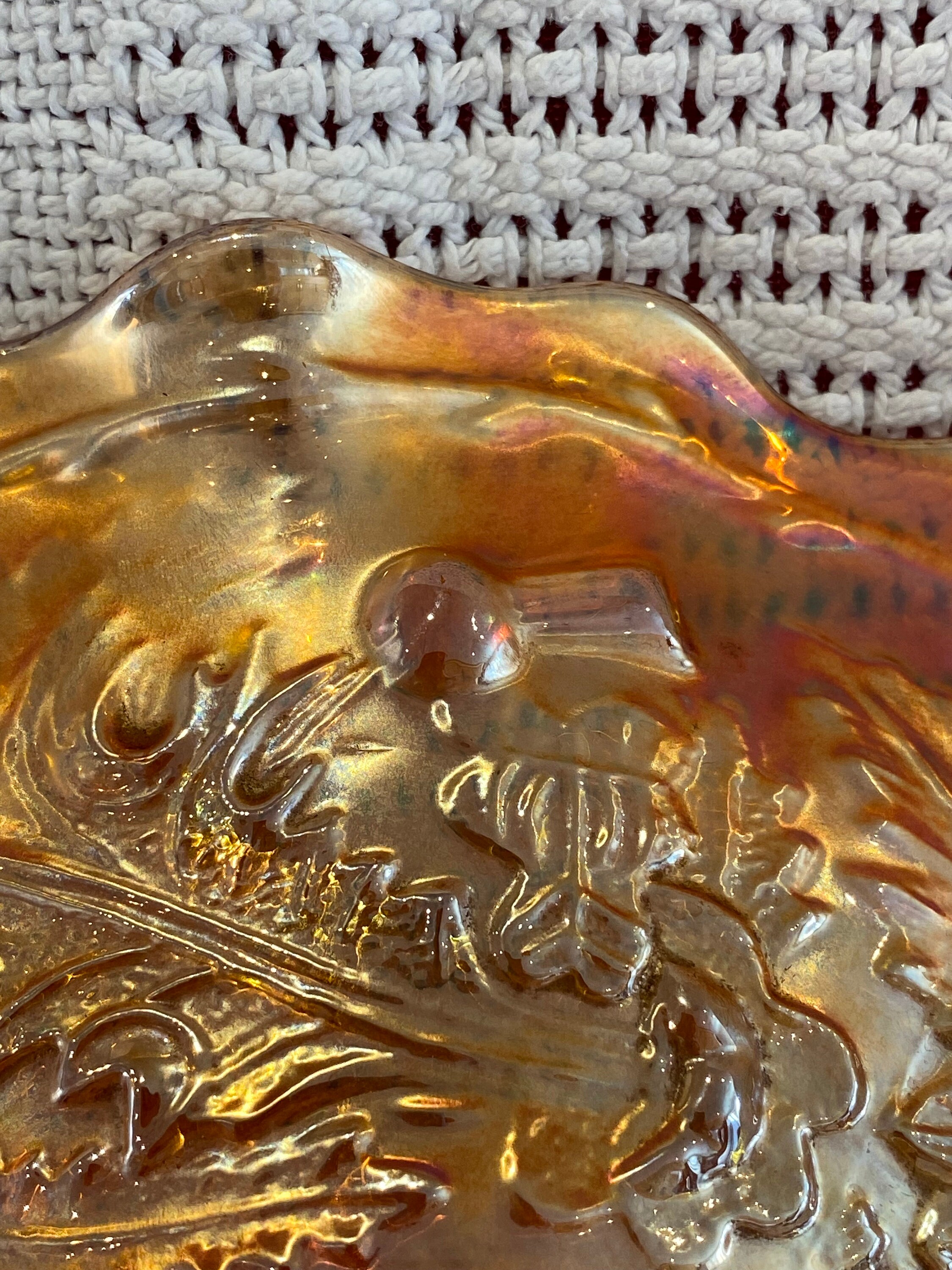 カーニバルガラス アンティーク デュガン マリーゴールド プレート 18cm カーニバルガラス アンティーク デュガン マリーゴールド プレート