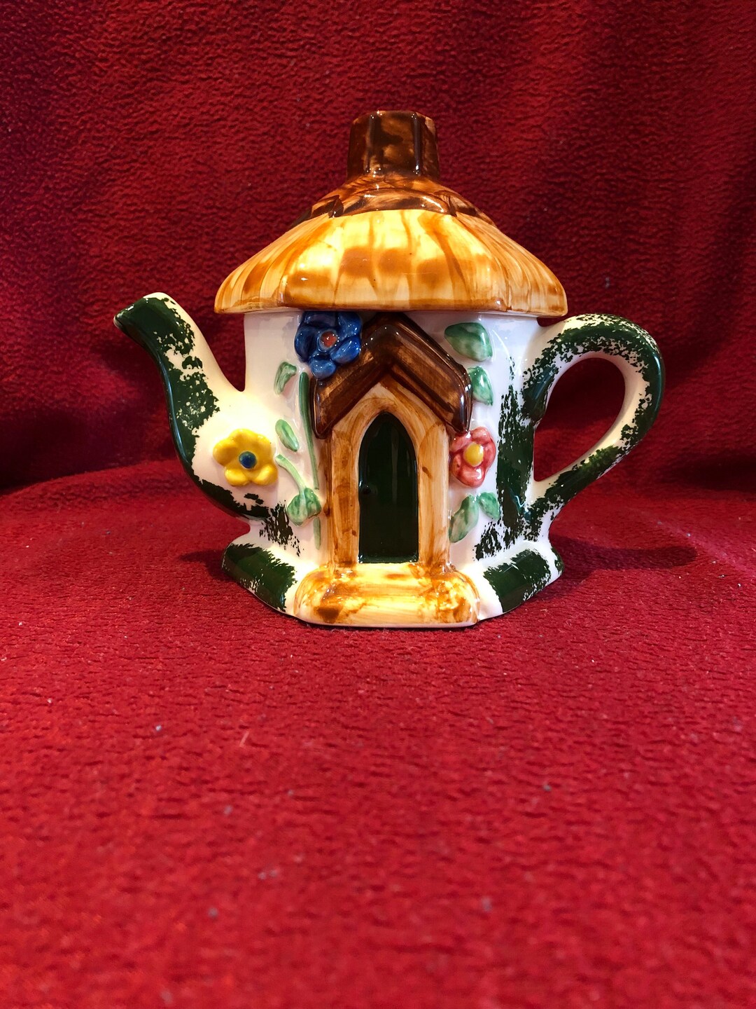 Tony Carter Gatehouse Teapot: Hand-painted Ceramic, Circa 1980 - Etsy