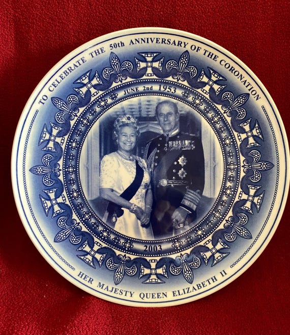 Wedgewood Queen Elizabeth II Coronation Plate: 50th Anniversary