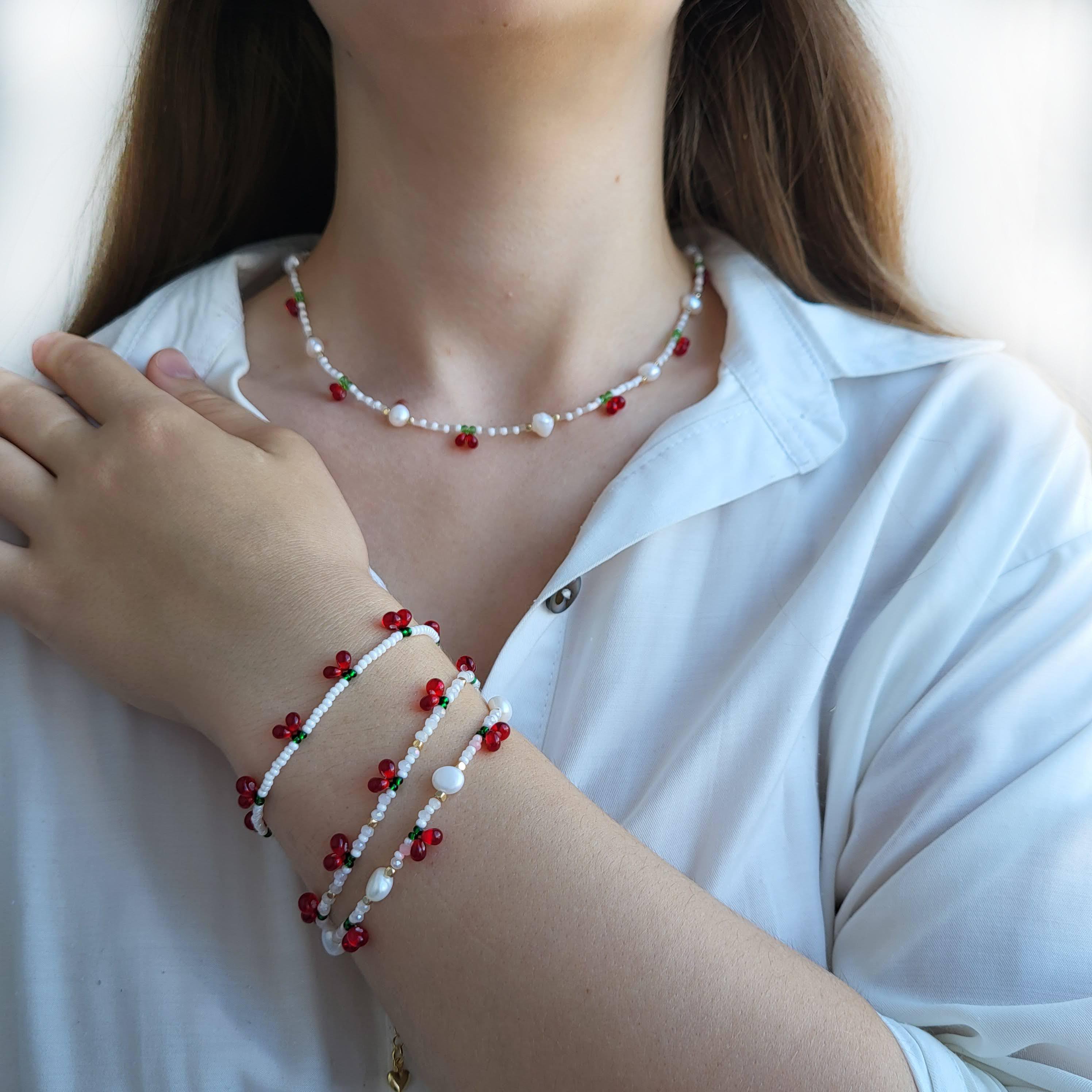 Fruit Bracelet Strawberry Bracelet, Berry Bracelet, Strawberry