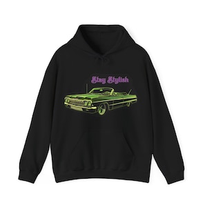 Auto Lowrider Chevy Impala Kapuzen-Sweatshirt Geschenk Auto-Liebhaber Sweatshirt Geschenk Auto-Liebhaber Oldtimer Sweatshirt Männer Chevy Impala Lowrider