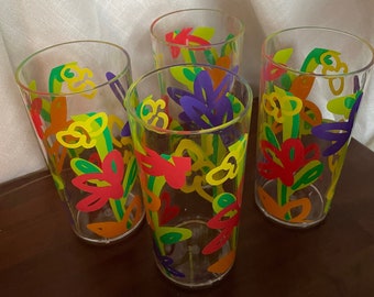 Dayton Hudson Marshall Fields floral tumblers