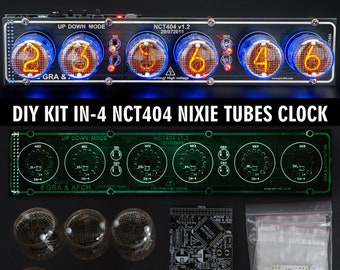DIY KIT IN-4 Nixie Tubes Clock with Sockets [Tubes, Power Supply] Black Boards