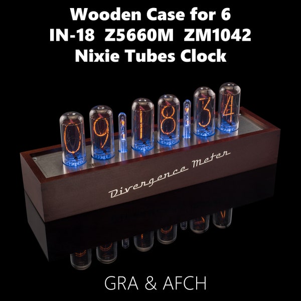 Wooden Case for 6 IN-18/Z5660M/ZM1042 Tubes Clock