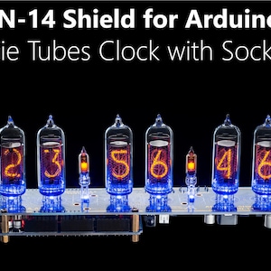 Nixie Clock on IN-14 Tubes with Shield NCS314 v2.2 (with Arduino, GPS sync, Temp. sensor and Remote) with Sockets