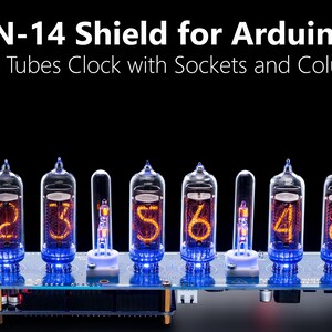 Nixie Clock on IN-14 Tubes with Shield NCS314 (with Arduino, Columns and Sockets) (optional: Temp. sensor, GPS Receiver,  Remote)