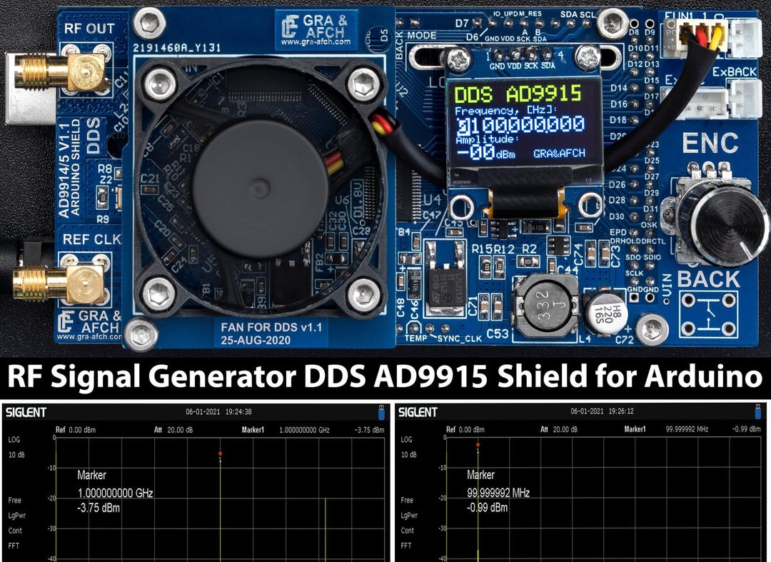DDS AD9915 Arduino Shield RF Signal Generator [1ghz @3ghz Core Clock ...