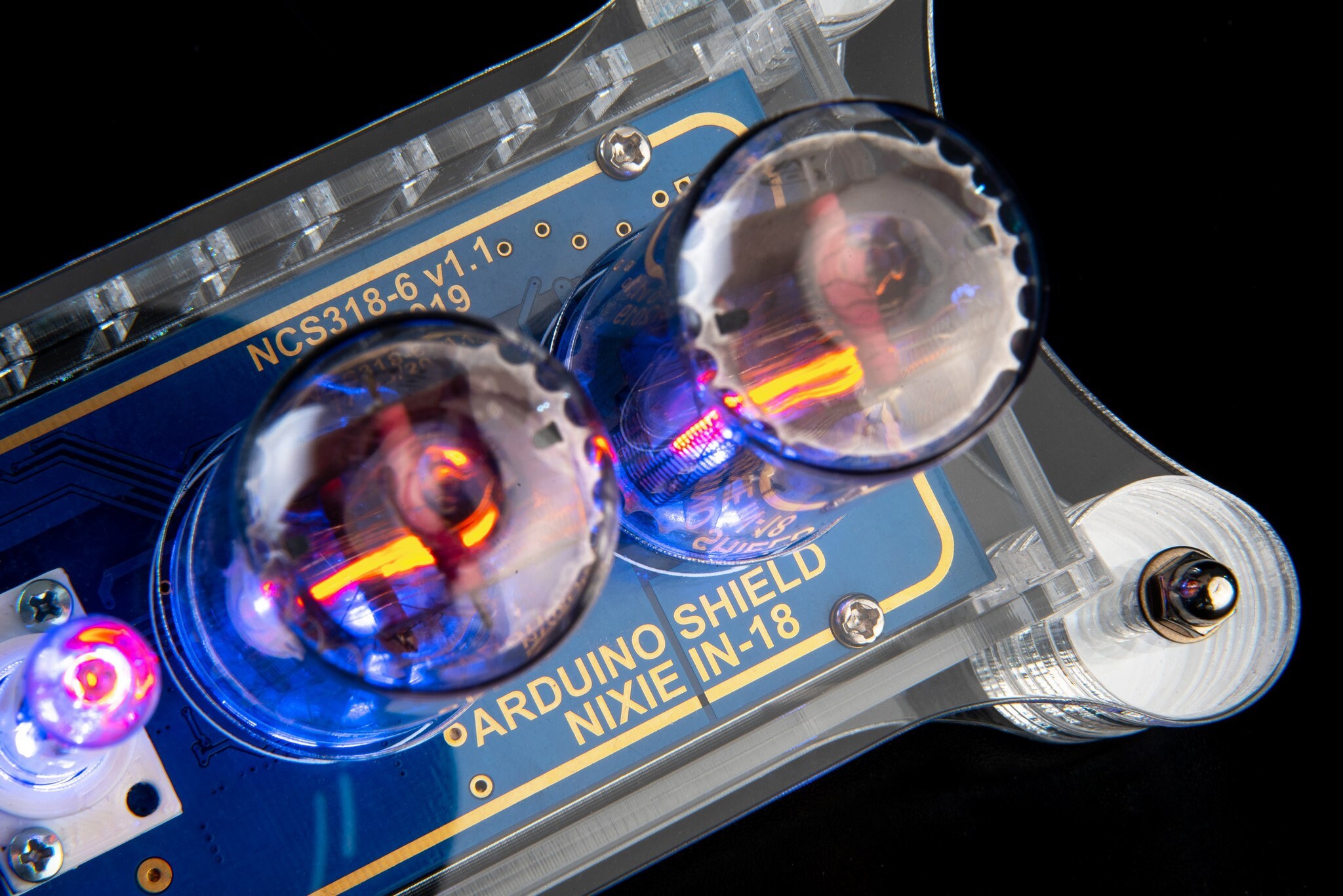 IN-18 Arduino Shield Nixie Tubes Clock in Acrylic Case TUBES OPTIONAL ...