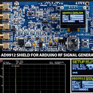 Shield DDS AD9912 600 MHz 1.3GSPS RF Signal Generator Low Spurs Low Harmonics (OLED, for Arduino, Clock Type)