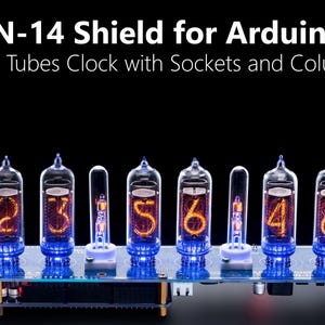 Nixie Tubes Clock IN-14 Shield for Arduino with Sockets (Tubes, GPS, Temp. sensor, Remote)
