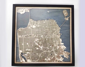 Edinburgh Wood Map Custom Wooden Map Laser Cut Framed Maps Wall Art Wedding Engagement Gift for Couple 5th Anniversary Gift