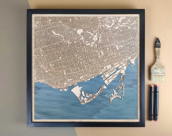 Toronto Personalized Wooden Map - Home Decor Wall Art Gift