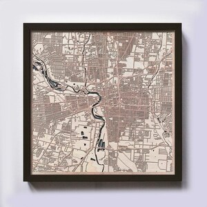 Carte en bois Columbus - cadeau 5e anniversaire - carte en bois personnalisée découpée au laser encadré cartes art mural - cadeau de fiançailles de mariage pour couple