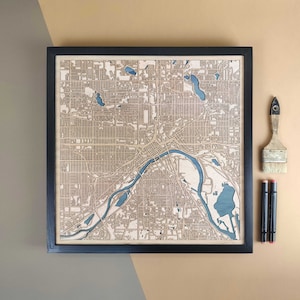 Carte en bois personnalisée de Saint-Paul - Cadeau d'art mural pour décoration d'intérieur