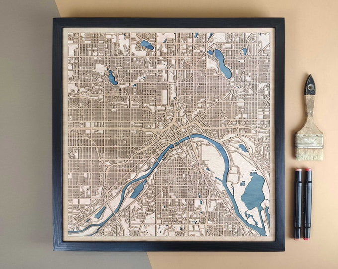 St Paul Personalized Wooden Map - Home Decor Wall Art Gift