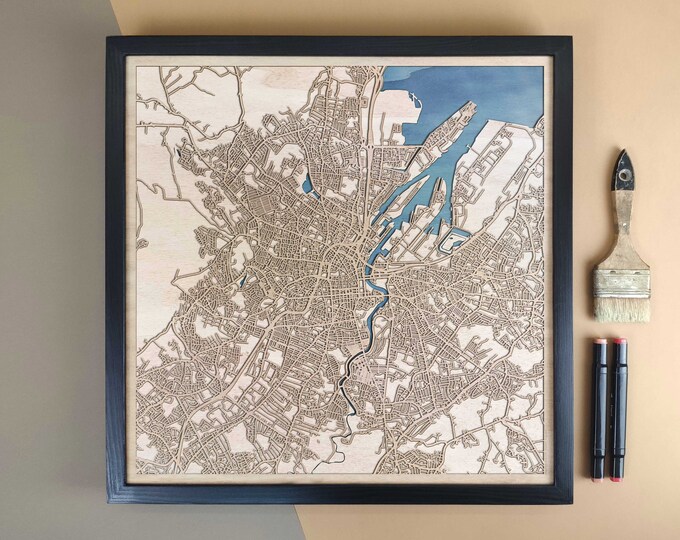 Belfast Personalized Wooden Map - Home Decor Wall Art Gift